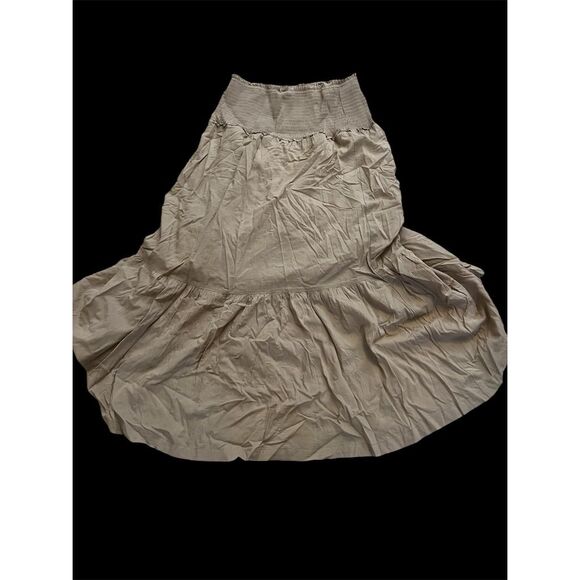 INC International Concepts Dresses & Skirts - INC Women's Beige A-Line Midi Skirt Size L Casual Elastic Waist